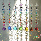 crystal gazing ball spiral wind spinner suncatcher garden, main product view