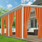 Outdoor Curtains for Patio Waterproof - 6 Panels Privacy Weatherproof Outside Curtains with Grommets for Pergola, Gazebo, Porch, Cabana, Balcony, 54 x 108 Inch, Mecca Orange