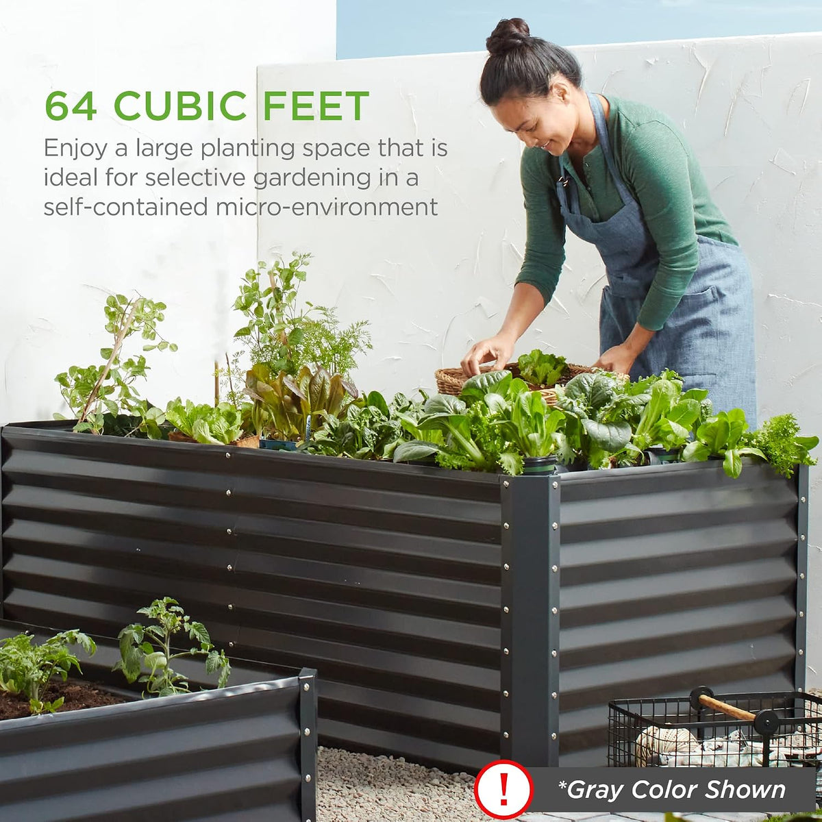 best choice products 8x4x2ft outdoor metal raised garden on a desk or shelf