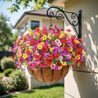 Alupssuc 24 Bundles Artificial Flowers for Outdoors Decoration, UV Resistant Silk Faux Daisy Flora Spring Fake Plastic Plants Greenery for Outside Indoor Yard Home Porch Window Box Decor, Mix 6 Colors
