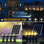 MEIKEE Solar Spot Lights Outdoor, 4-in-1 Solar Landscape Lights, 4W/6V IP66 Waterproof, 2700K/4000K/6500K Outdoor Landscape Spotlights with Remote for Garden Yard Driveway