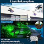 T-SUNUS Green Solar Spot Lights Outdoor Landscape Spotlights 2 Pack Dusk to Dawn Waterproof IP65 for St Patricks Day Halloween Christmas Accent Uplighting for Tree Yard Statue Graveyard Driveway Flag