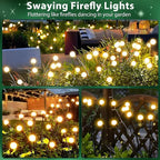 4-Pack Garden Solar Lights, 32 LED Solar Lights Outdoor for Garden Decor, Waterproof Firefly Light Outdoor (Sway by Wind), Swaying Light for Outside Yard Pathway Landscape Decorations (Warm White)