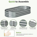 6x3x1ft(2 Pack) Galvanized Oval Raised Garden Bed,Outdoor Planter Box Metal Patio Kit Planting Bed for Vegetables Flowers Herb,Silver