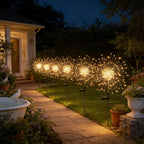 hpufkot solar garden lights outdoor,waterproof garden, 2pc 200 on a desk or shelf