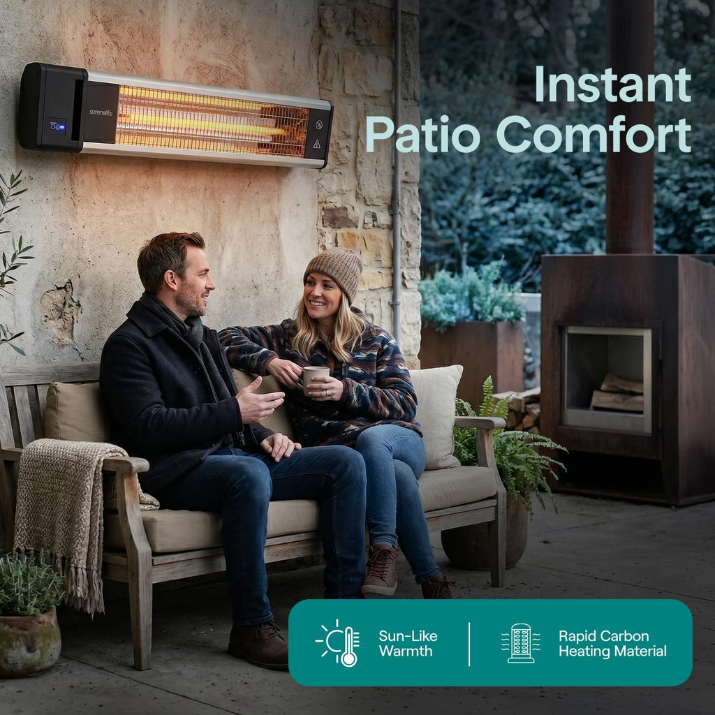 serenelife portable infrared indoor and outdoor electric space, close-up detail