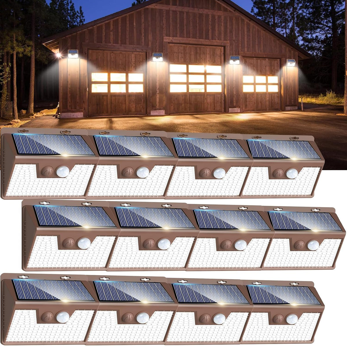 peasur solar lights outdoor waterproof [12 packs/140 leds], main product view