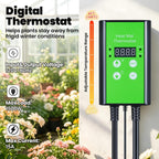 greenhouse heater with thermostat, electric outdoor heaters, yellow, side view