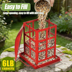 Bird Feeder, 6 LBs Large Capacity Bird Feeders for Outdoor Hanging | Heavy Duty Metal, Wild Birdfeeder, 4 Perches, Rainproof Waterproof, Easy to Fill and Clean, For Outside Garden Yard