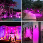 T-SUN [2 Pack] LED Solar Spotlights, Waterproof Outdoor Security Landscape Lamps, Auto-on/Auto-Off by Day, 180 Angle Adjustable for Tree, Patio, Yard, Garden, Driveway, Stairs, Pool Area(Purple)