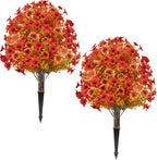 fall artificial mums topiary ball tree with ground, main product view
