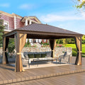 yoleny 12x16 gazebo with galvanized steel single roof, main product view
