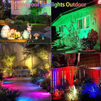 Multi Colored Spotlights Outdoor: RGBW LED Spot Light Plug in 120V Remote Control 16 Color Changing Landscape Light Spot for Lawn Yard Garden Outside Path Tree Holiday Décor, 4 Pack (RGB+Warm White)