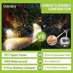 DAMINY Solar Spotlights Waterproof IP65,Auto On/Off,3000K 2 Lighting Modes Solar spot Lights for Garden,Pathway,Yard,Landscape-4 Pack