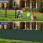 Windscreen4less Privacy Fence Screen Heavy Duty Windscreen Fencing Mesh Fabric Shade Net Cover with Brass Grommtes for Outdoor Wall Garden Yard Pool Deck, 6'x92' Green