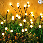 ASMAD Solar Lights Outdoor(6-Pack, 48 LEDs), Solar Garden Lights, Outdoor Decorations, Firefly Light for Patio Decor, Big Bulb, Unique Gifts for Women, Gifts for Grandma