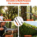 26FT Reach Pole Saws for Tree Trimming, Manual Pole Saw with 5-20FT Telescoping Extension Pole, Pruning Saw with 17" 3X Detachable Saw, Branches Pruner for Garden, Palms & Shrubs Yard Maintenance