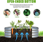 SnugNiture Galvanized Raised Garden Bed, 4x2x1ft Oval Metal Planter Box for Planting Outdoor Plants Vegetables
