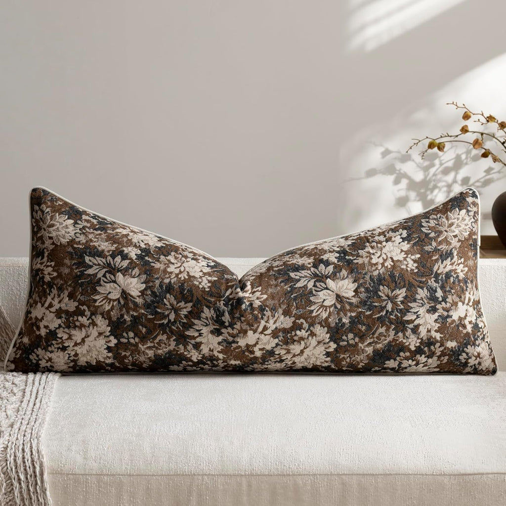 dezene pack of 1 vintage floral lumbar pillow, main product view