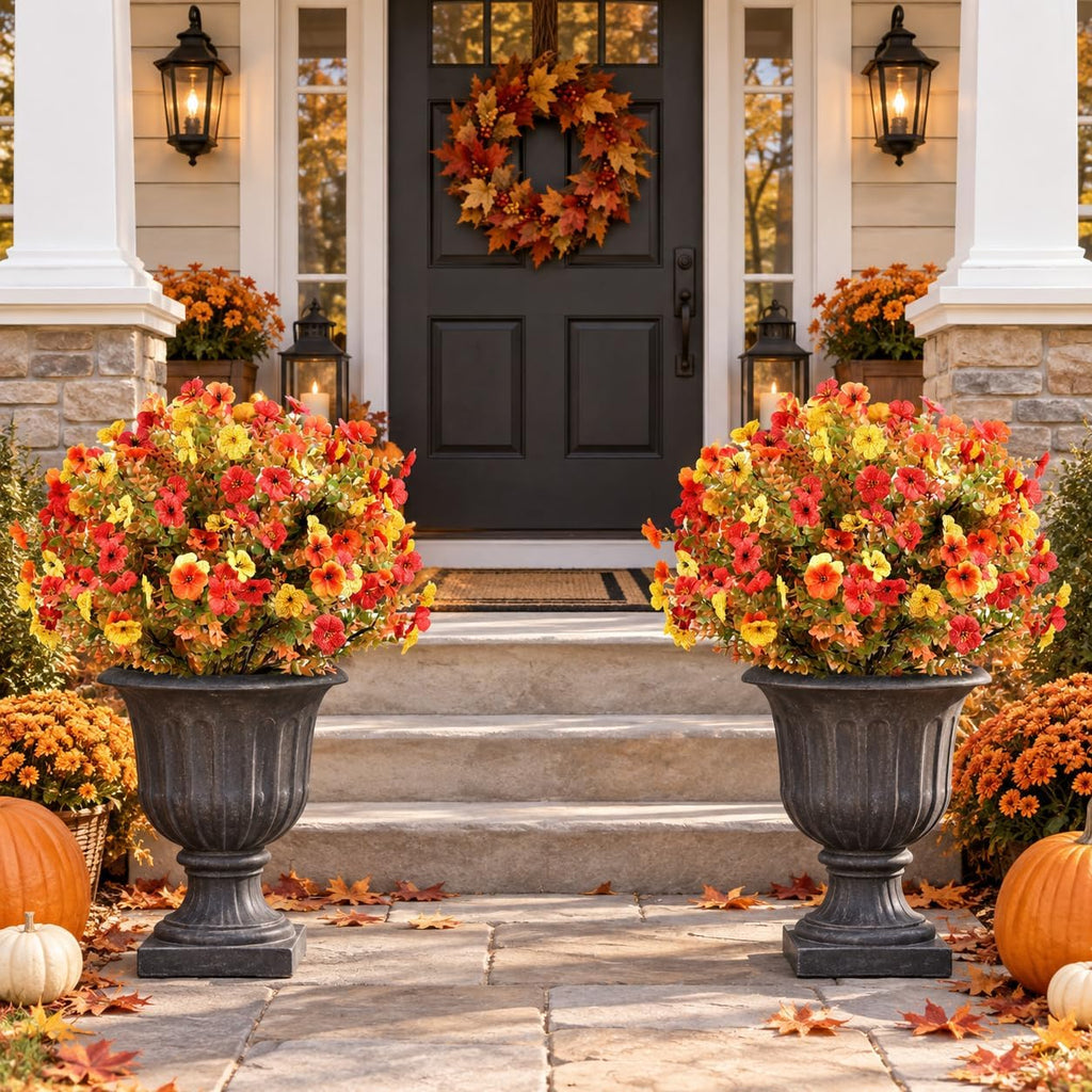 27.5" artificial topiary fall flowers w/stake for fall, main product view