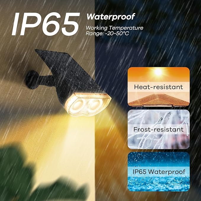 Linkind Solar Lights Outdoor Waterproof IP65, StarRay RGB Solar Spot Lights Outdoor, Color Changing Outdoor Solar Lights for Yard, Garden, Pathway, St. Patrick's Day (Multicolor, 4 Pack)