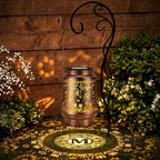 Glooglitter Letter M Solar Lanterns Outdoor Monogram Initial Hanging Light | Hummingbird Shadow Projector Light Waterproof Metal LED Lantern for Patio Yard Porch Personalized Gift for Women Mom Grandma