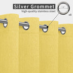 Easy-Going Linen Look Outdoor Curtains Waterproof Windproof Porch Curtains, Soft Thicken Outdoor Privacy Curtains for Patio, Gazebo, Grommet Top and Tab Bottom Drape, 1 Panel, 54x108 inch, Yellow