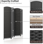 Sorbus 4 Panel Room Divider 6 ft. Tall - Privacy Screen, Extra Wide Double Hinged Panels, Mesh Hand-Woven Design, Partition Room Dividers and Folding Privacy Screens, Wall Divider for Room Separation