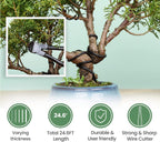 soligt 12-piece bonsai tools set with wood box showing dimensions