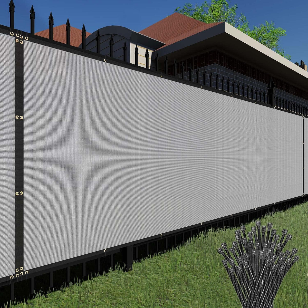 tang privacy fence screen grey 6' x 20', main product view