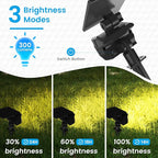 VOLISUN Solar Spotlight Outdoor, IP67 Waterproof Solar Landscape Spot Lights，Uplights for Yard Garden Pathway - 2 Pack (Warm White) 27 LED 3 Lighting Modes