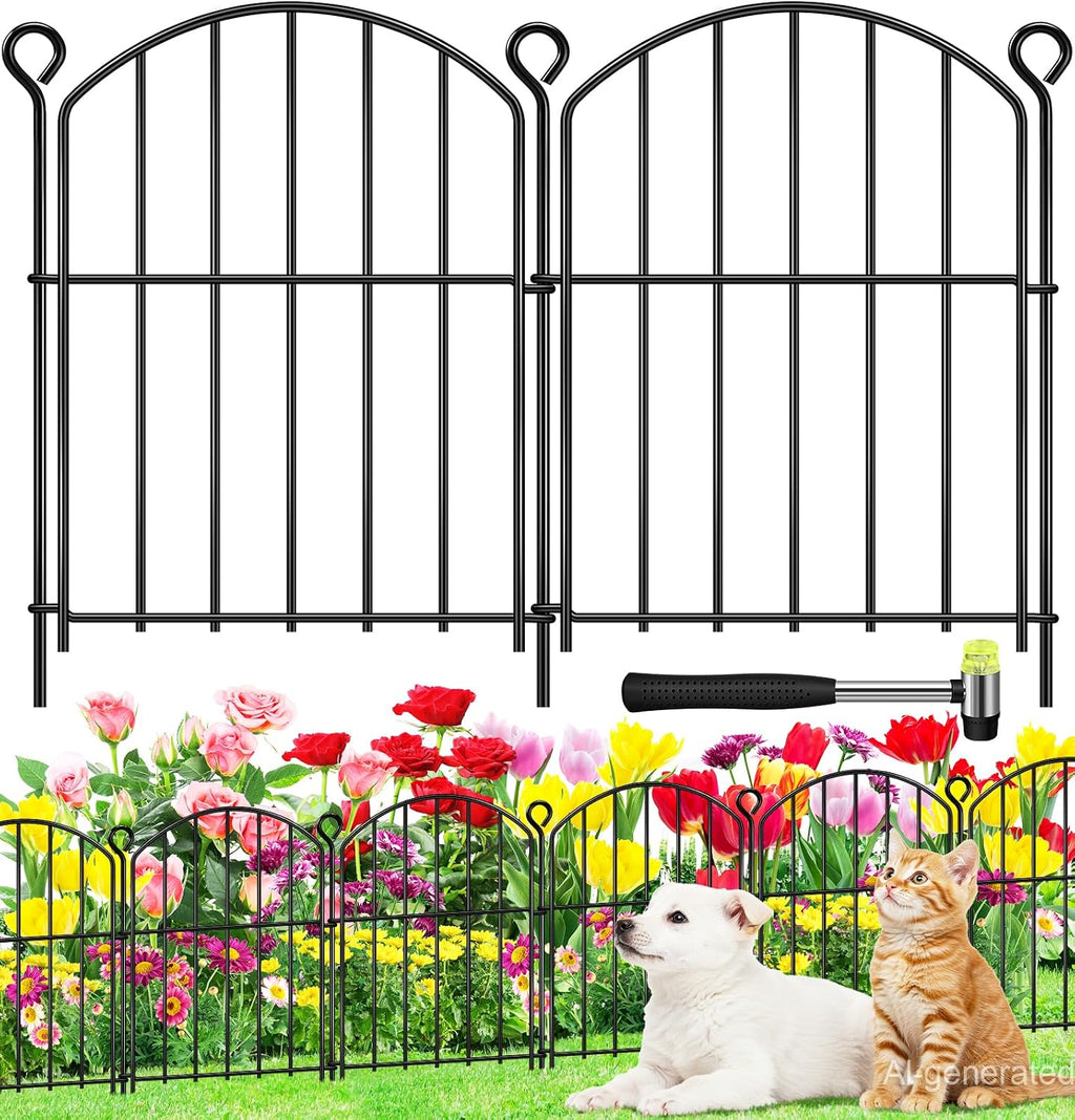 decorative garden fence 17in (h) x15ft (l),arched rustproof, main product view