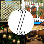 6 Pack 10 inch Extra Large S Hooks Black Heavy Duty Long S Hooks for Hanging Plant Extension Hooks for Kitchenware,Utensils,Pergola,Closet,Flower Basket,Garden,Patio,Indoor Outdoor Uses