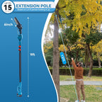 3-in-1 pole pruning shears, electric pruning shears & showing dimensions