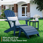 YEFU Folding Adirondack Ottoman Outdoor Set of 2, Navy Blue | Fade and Rust Resistant Footstool for Adirondack Chair, All-Weather Foot Rest for Outside Patio Garden Lawn Pool Backyard