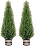 vivatrees 4ft artificial cedar topiary trees with rustic, main product view