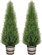 vivatrees 4ft artificial cedar topiary trees with rustic, main product view