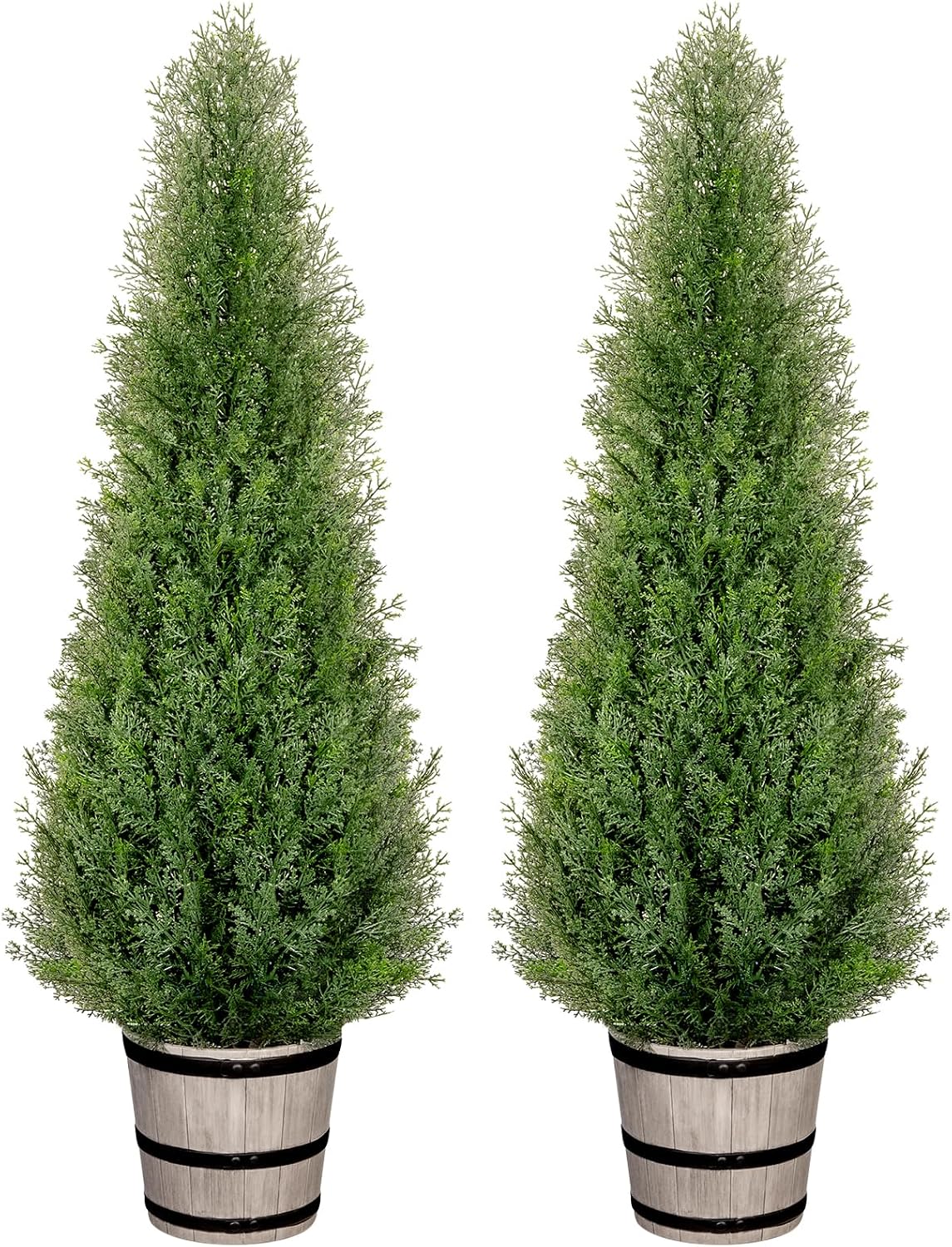vivatrees 4ft artificial cedar topiary trees with rustic, main product view