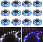 agptek solar driveway lights outdoor 12 pack, 2 shown in use