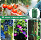 Decoroca Soft Plant Ties for Support - 65.6' Reusable Waterproof Plant Wire, Garden Twist, Office Organization and Decoration Binding（3pcs/Green）