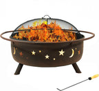 sunnydaze cosmic 42" large fire pit for outside, main product view