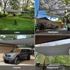 SUNLAX Large Sun Shade Sail 16' x 20' Dark Grey Rectangle Canopy Sail Shade Cover UV Block Permeable Sunshade Outdoor for Patio Backyard (We Make Custom Size)