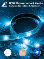 398ft (2*199ft) Outdoor Led Strip Lights Waterproof, Ip68 Outside Led Light Strip Waterproof with Remote and App Control, Exterior Led Rope Lights Music Syne RGB Strip Lights for Party Decor