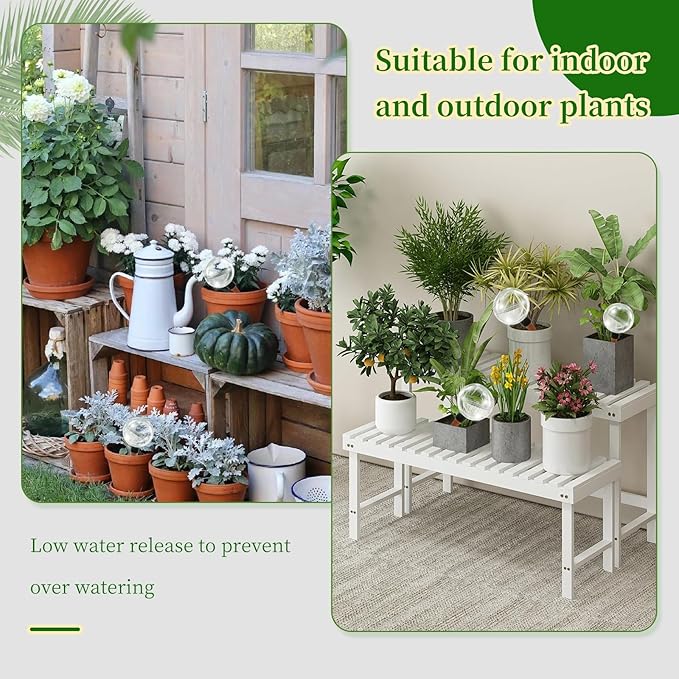 9 Pack Self Watering Globes for Indoor Plant Plastic Water Bulbs 17.5 oz Automatic Watering Planter Insert Top Fill with Slow Release Control Plants Watering Devices System, Water Spikes Stakes