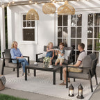 aluminum outdoor patio furniture sets all-weather patio conversation showing dimensions