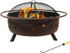 sunnydaze cosmic 42" large fire pit for outside, view 10