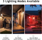 Rechargeable Motion Sensor Outdoor Wall Light, 10000mAh 1 Pack | 3 Modes 3 CCT Dimmable with Remote, IP65 Waterproof Security Lamp for Porch, Patio, Garage, Garden & Yard