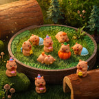 32 Pcs Mini Capybara Figures 8 Styles Resin Capybaras Mini Figures | Resin Animals Capybara Figurine Miniature Figurines for Garden Tabletop Dollhouse Moss Landscape Party Cake Decor DIY