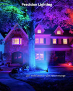 Ofuray Solar Spot Lights Outdoor, RGB Color Changing with 8 Lighting Modes, IP67 Waterproof Landscape Lights 9.8ft Cable, 5200mAh Power Dusk to Dawn Solar Spotlights for Flag, Garden & Outdoor Décor