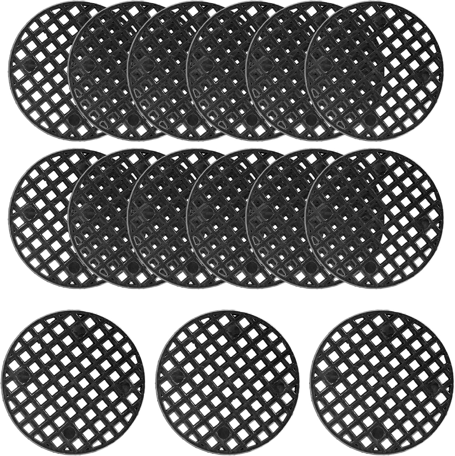 Bivethoi Plant Pot Mesh Hole Cover, 1.8" / 45mm, Black, 100pcs | Bonsai Drainage Mesh Insert, Round Mesh Screen, Prevents Soil Loss, Bottom Grid Mat